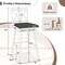 Costway 29" Bar Stool Wooden Chair Set of 1/2/3/4 with Contoured Backrest Swivel Padded Seat White